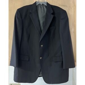 Oscar De La Renta Mens Black Sport Coat‎ Blazer 46R -made In Columbia